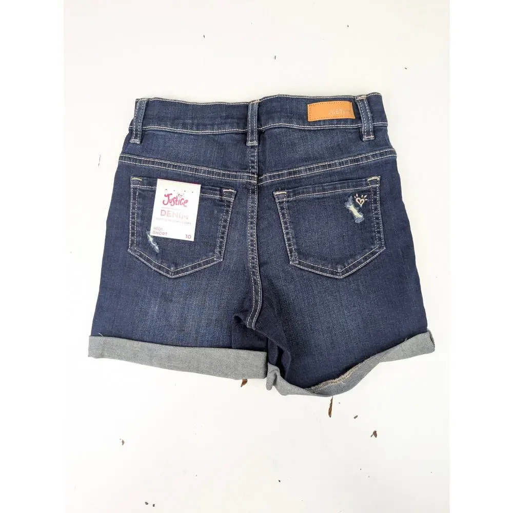 Justice Girls 10 Jean Midi Shorts